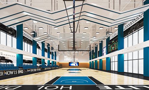 Modern Basketball Gymnasium Sports Stadium Basketball Rack Basketball Game Stadium 3d model