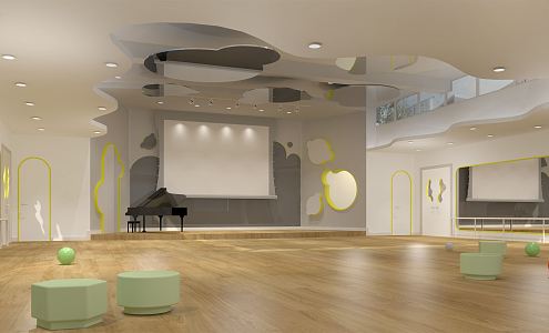 Modern Kindergarten Sound and Body Room Recreation Room 3d model