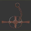 Rusty Iron Horse Shackles With Circular Rings And Metal Chain Links