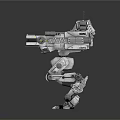 Futuristic Mechanical Robot Warrior With Detailed Armored Body And Sci Fi Design