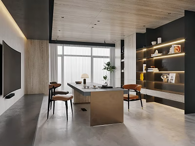 Modern study 3d model