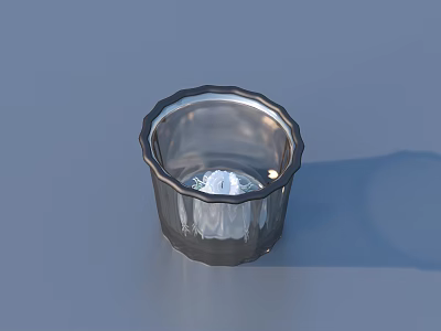 Transparent Glass Candle Holder With Black Rim For Modern Home Decor 3d model