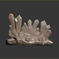 Shiny Rose Gold Crystal Cluster Geometric Decorative Sculpture With Polished Base On Dark Background