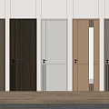 Modern Hinged Doors With Various Colors Materials And Designs For Interior Use 3d model