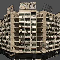 Weathered Residential Building Facade With Numerous Air Conditioning Units And Balconies