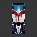 Sleek Blue White Red Racing Car With Aerodynamic Body And Number 37 Design