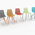 Modern Dining Chairs In Gray Yellow Red Light Green Blue With Wooden And Metal Legs