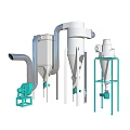 Industrial Processing Equipment With Conical Separators Dryer Piping System And Green Motor