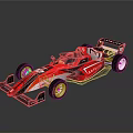 Red and Black Race Car With Aerodynamic Design And White Alloy Wheels