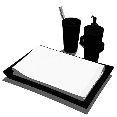 Bathroom Accessories Set With Tissue Tray Soap Dispenser And Rinse Cup 3d model