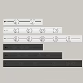 White And Gray Electrical Switch Panels With Multiple Buttons Dials Arranged In Rows 3d model