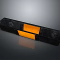 Black Heavy Duty Road Barrier With Orange Reflective Stripes For Traffic Safety