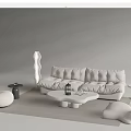Modern Cassina Sofa Coffee Table Combination 3d model