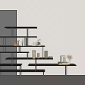 Nordic Bookshelf Solid Wood Dorbog Rack 3d model