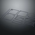 Assorted Geometric Shaped Metal Components Including Rectangles Circles And Long Strips