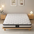 Comfortable White Mattress On Wooden Frame With Nightstands Table Lamp And Framed