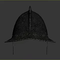 Ancient Metal Weapon Helmet With Spiked Top And Riveted Brim Design