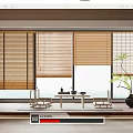new bamboo curtain rolling curtain 3d model