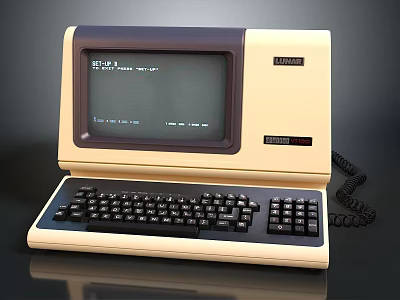 Vintage Electronic Appliance Retro Laptop With Screen Keyboard And Portable Design 3d model