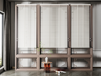 New Chinese Style Floor-to-ceiling Window 3d model