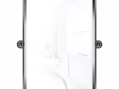 Modern Bathroom Mirror With Metal Frame And White Interior Design 3d model