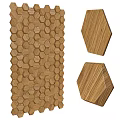 Wooden Hexagonal Wall Panels With Natural Wood Grain Geometric Pattern Design