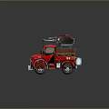 Red Classic Toy Truck With Number 88 JOL Logo And Tool Attachment On Display Base