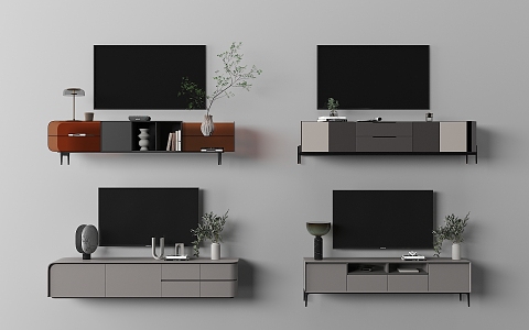 Modern TV Cabinet TV Background Cabinet 3d model