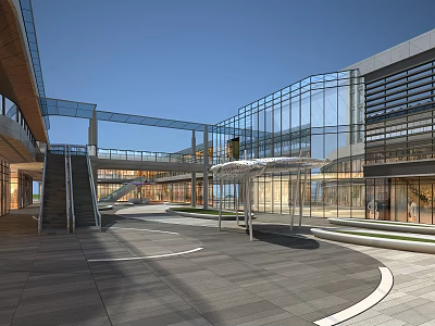 Modern Commercial Street New Town Square 3d model