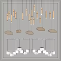 Modern chandelier luminaire combination 3d model