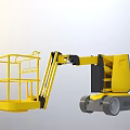 Yellow Mobile Aerial Work Vehicle With Extendable Boom Work Platform And Movable Wheels 3d model
