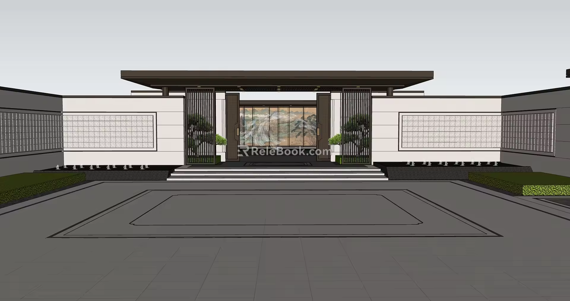 SU model of entrance gate of demonstration area 3d model