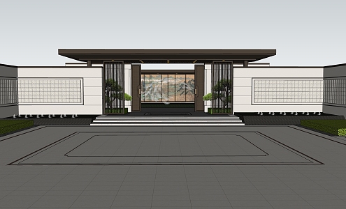 SU model of entrance gate of demonstration area 3d model