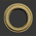 Unique Fashionable Gold Ring With Green Inlay And Intricate Decorative Patterns