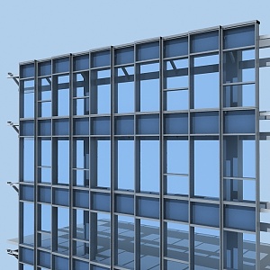 Modern curtain wall 3d model