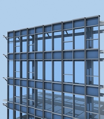 Modern curtain wall 3d model