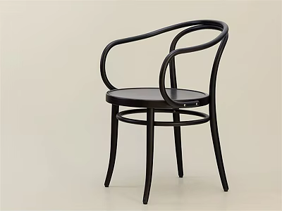 Sleek Modern Black Dining Chair With Curved Armrests And Stylish Contemporary Design 3d model