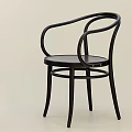 Sleek Modern Black Dining Chair With Curved Armrests And Stylish Contemporary Design