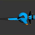 Futuristic Blue Mechanical Character Featuring Black Appendages Orange Accents And 3D Structure