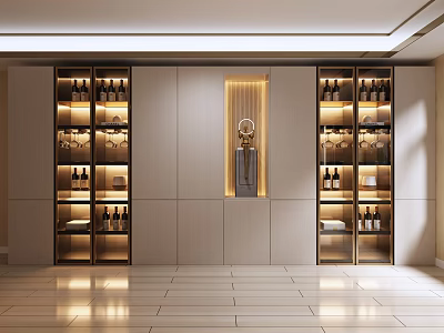 Modern Wine Cabinet 3d model Modern Wine Cabinet 3d model