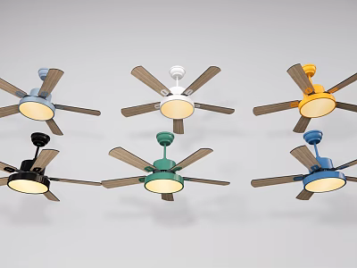 Colorful Modern Air Conditioner Fans With Ceiling Mounted Design And Multiple Colors 3d model