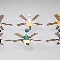 Colorful Modern Air Conditioner Fans With Ceiling Mounted Design And Multiple Colors