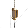 Traditional Chinese Style Lantern Shaped Pendant Light with Metal Frame White Lampshade and Red Tassel