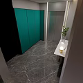 Modern Hotel Corridor Interior Design With Wooden Walls Geometric Carpet And Recessed Lighting
