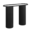 Modern Black Console Table With Fluted Columns And Round Top Design 3d model