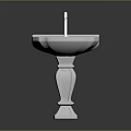 White Ceramic Pedestal Washbasin With Classic Design And Chrome Faucet
