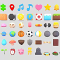 Colorful Cartoon Themed Decorative Ornament Set With Various Shapes And Themes For Home Decor