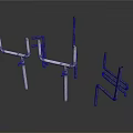Metal Equipment Supports With Adjustable Rods And Various Connecting Brackets
