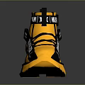 Yellow High Top Sneakers With Black Straps Dynamic RAGE-ZR MILBAR Branding And Chunky Sole Design