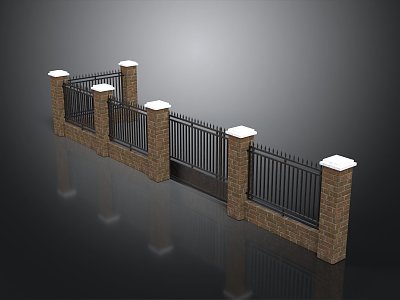 Fence Gate Fence Wall Defense Wall Wooden Fence Iron Fence Floriculture Fence Iron Fence Railing 3d model